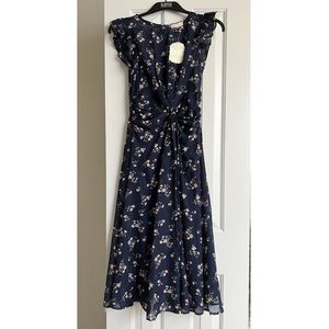 Navy blue floral dress